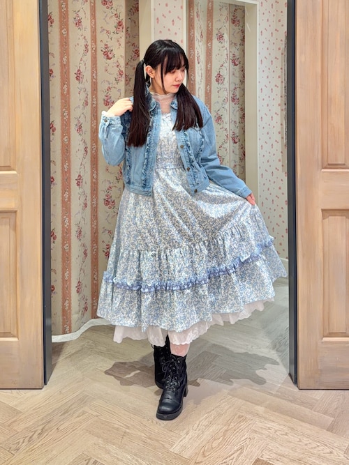 フリル×コットンレースワンピース（ワンピース）｜axes femme