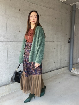 「Bonjour Sagan（ボンジュールサガン）のアイテム」を使った、くらーにゃさん（レディース・162cm）の冬コーディネート