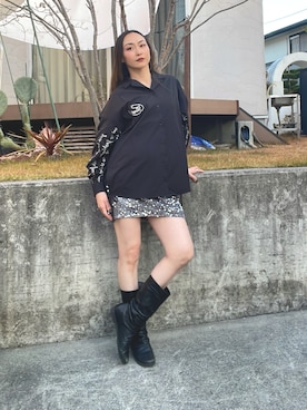 「アイテム（スカート）」を使った、くらーにゃさん（レディース・162cm）の冬コーディネート