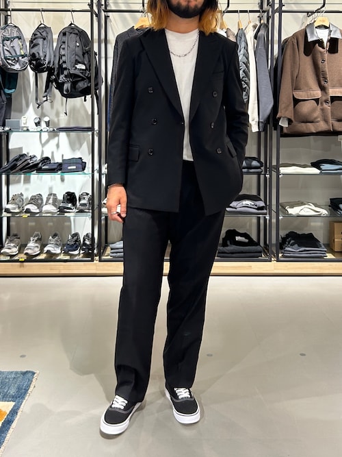 セール】LIFE STYLE TAILOR ピンヘッドツイルストレッチ2タックパンツ