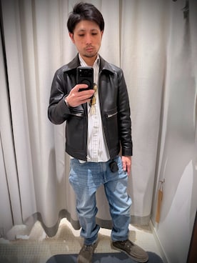 「G-STAR（ジースター）のアイテム」を使った、もこまるさん（メンズ・170cm）の冬コーディネート