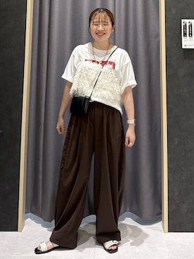 「LEPSIM（レプシィム）のアソートビスチェ　1044015（その他トップス、ホワイト系）」を使った、ムツミさん（レディース・156cm）の夏コーディネート