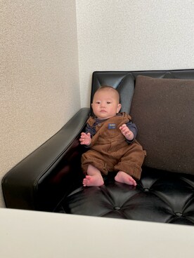 「赤ちゃん」｜「アイテム（サロペット/オーバーオール）」を使った、SaYaさん（キッズ・60cm）の冬コーディネート