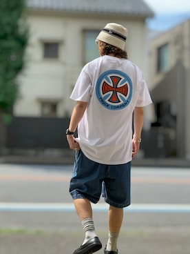 「NEWERA（ニューエラ）のアイテム」を使った、choromrvibesさん（メンズ・168cm）の夏コーディネート