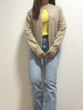 「CLANE（クラネ）のアイテム（ニット/セーター）」を使った、Mamiさん（レディース・154cm）の秋コーディネート