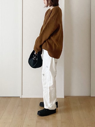 ＜kurry × 6(ROKU)＞ホワイトデニムプリントジャケット 6（ロク）の「＜kurry × 6(ROKU)＞WHITE DENIM PRINT PANTS