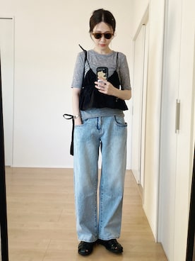 「サングラス」｜「アイテム（アクセサリー）」を使った、himarisoさん（レディース・164cm）の夏コーディネート