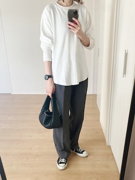 「CONVERSE（コンバース）のCANVAS ALL STAR J OX   J　32167431（スニーカー）」を使った、himarisoさん（レディース・164cm）の秋コーディネート
