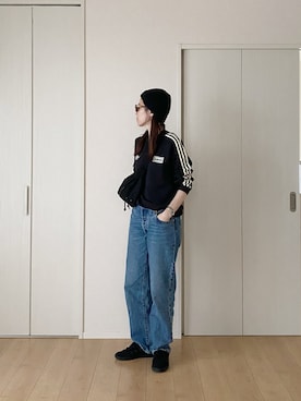 「アイテム（デニムパンツ）」を使った、himarisoさん（レディース・164cm）の秋コーディネート