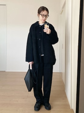 「アイテム（メガネ）」を使った、himarisoさん（レディース・164cm）の冬コーディネート