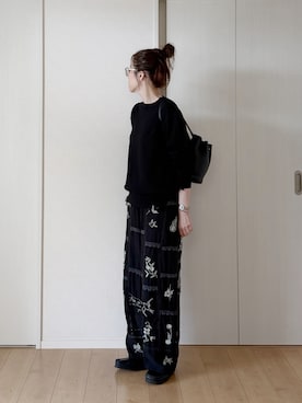 「アイテム（ニット/セーター）」を使った、himarisoさん（レディース・164cm）の春コーディネート