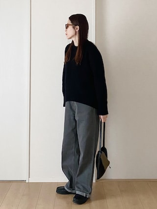 「GALERIE VIE(ギャルリー ヴィー)のファインウール クルーネックプルオーバー(ニット/セーター)」を使った、himarisoさん(レディース・164cm)の冬コーディネート