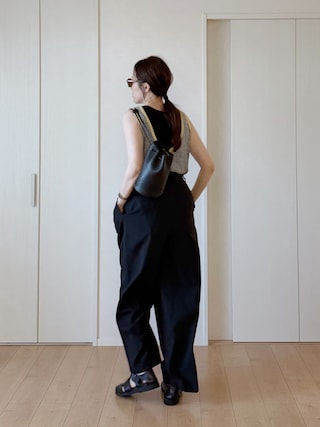 「6（ロク）の＜6(ROKU)＞コットン リンガー タンクトップ（タンクトップ）」を使った、himarisoさん（レディース・164cm）の夏コーディネート