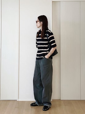 りんご様 C5432 ボーダー×ワイドパンツコーデ りんご様 C5432
