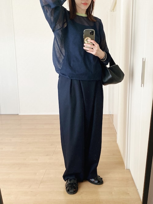 6（ロク）の「＜6(ROKU)＞SHEER COLOR RIB PULLOVER/ニット