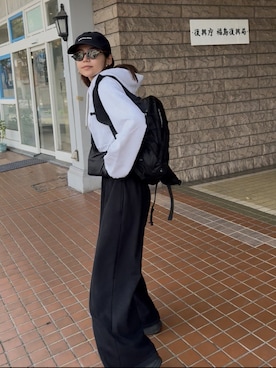 「アイテム（バックパック/リュック）」を使った、てらまゆさん（レディース・160cm）の秋コーディネート