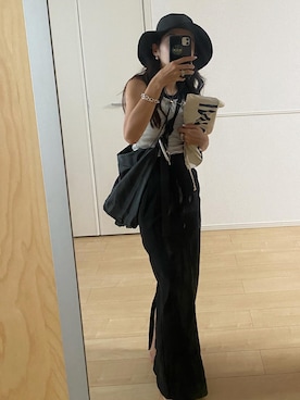 「Ameri（アメリ）のアイテム（タンクトップ）」を使った、てらまゆさん（レディース・160cm）の夏コーディネート