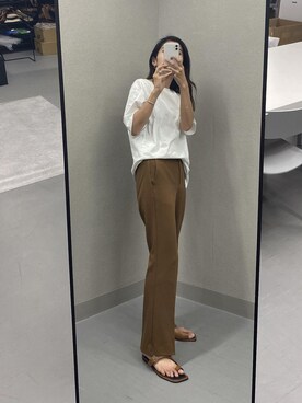 「夏秋ミックス」｜「アイテム（アクセサリー）」を使った、てらまゆさん（レディース・160cm）の夏コーディネート