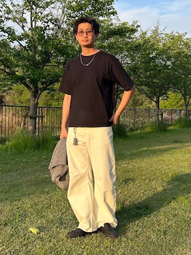「LAKOLE（ラコレ）の[MENS]ステンレスリングチェーンネックレス / 640148（ネックレス、その他）」を使った、Takuさん（メンズ・180cm）の春コーディネート