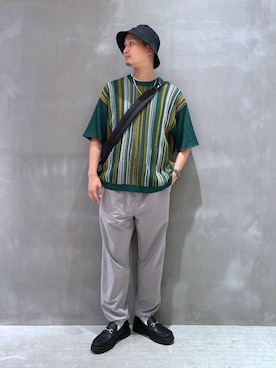「アイテム（帽子）」を使った、Takuさん（メンズ・180cm・30代）の夏コーディネート