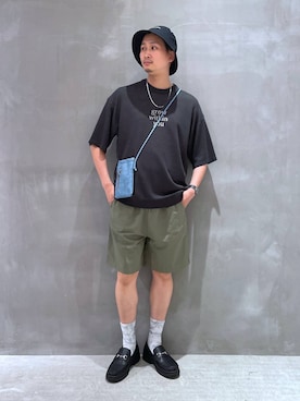 「アイテム（帽子）」を使った、Takuさん（メンズ・180cm・30代）の夏コーディネート