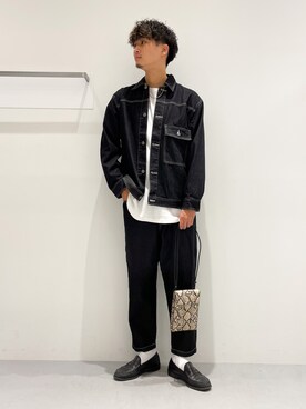 「LAKOLE（ラコレ）のアイテム（デニムジャケット）」を使った、Takuさん（メンズ・180cm）の秋コーディネート