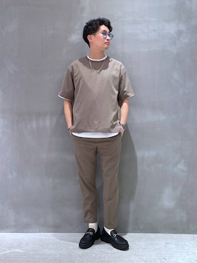 「アイテム（サングラス）」を使った、Takuさん（メンズ・180cm）の春コーディネート