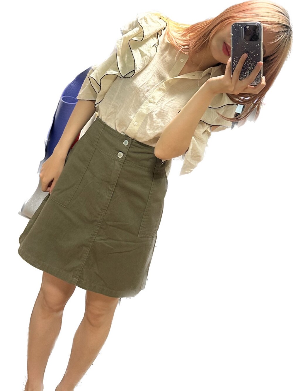 「その他セレクトのアイテム（その他、ホワイト系）」を使った、ぺいさん（レディース・163cm）の夏コーディネートの1枚目の写真