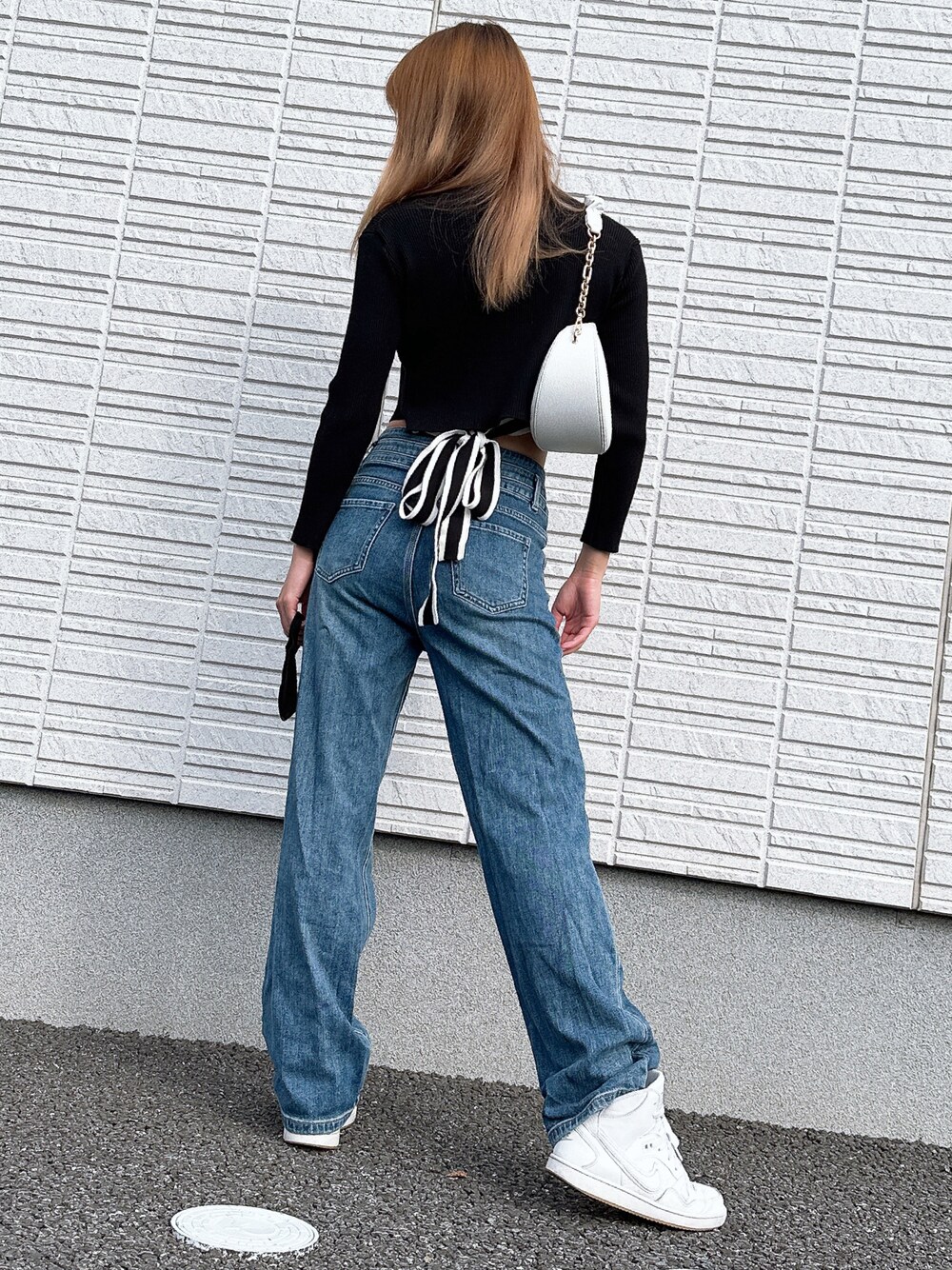 「秋、秋服、秋コーデ、秋服準備はじめました」｜「LILY BROWNのハーフラウンドショルダー（ショルダーバッグ、ホワイト系）」を使った、ぺいさん（レディース・163cm）の秋コーディネートの1枚目の写真