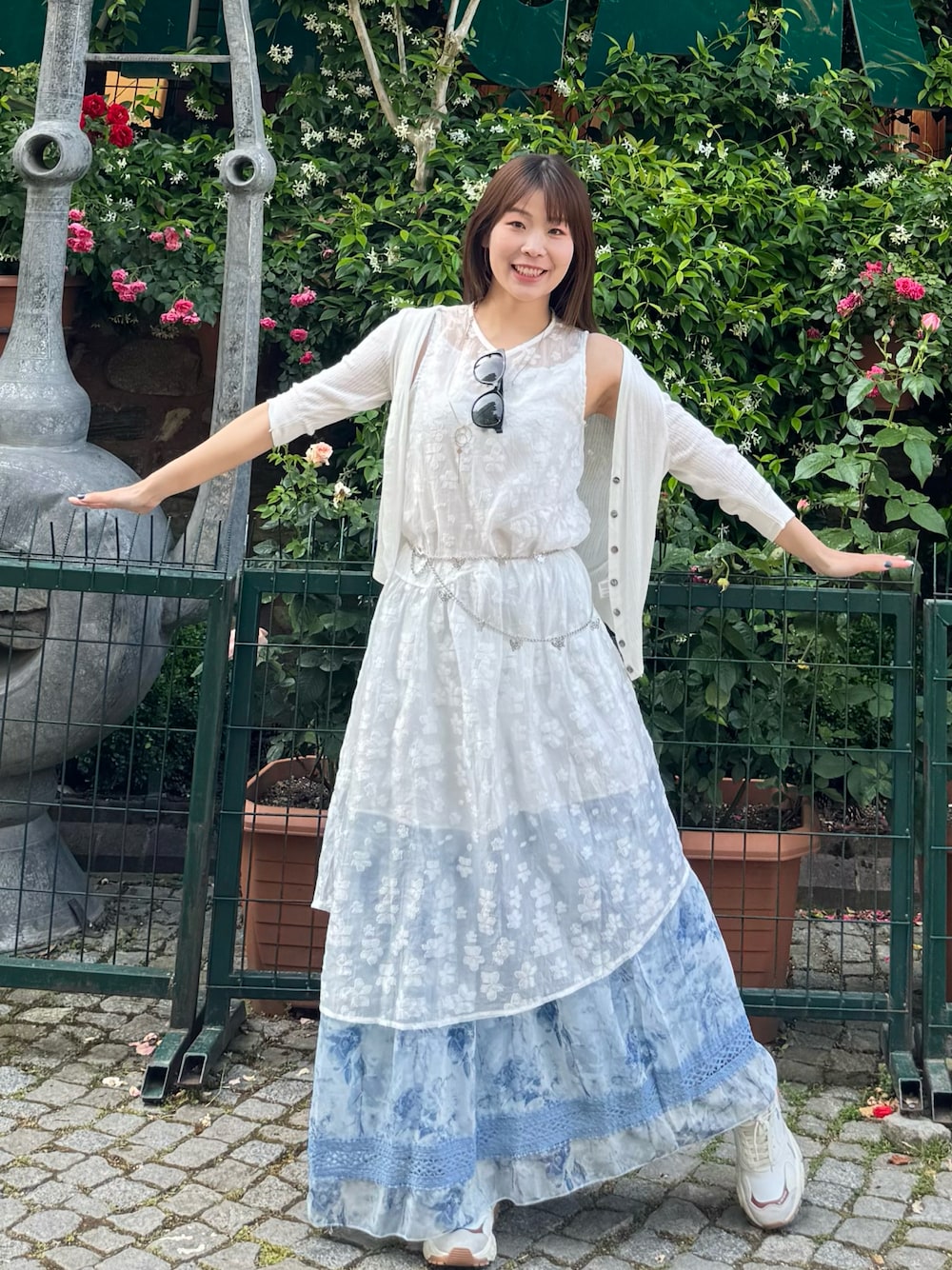 「CHANELのアイテム（サングラス、ブラック系）」を使った、ぺいさん（レディース・163cm）の夏コーディネートの1枚目の写真