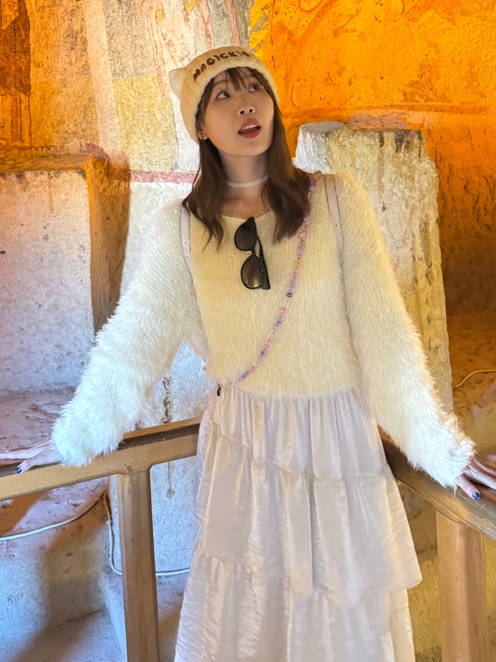 「archivesのグロッシーランダムティアードスカート（スカート、ホワイト系）」を使った、ぺいさん（レディース・163cm）の夏コーディネートの1枚目の写真