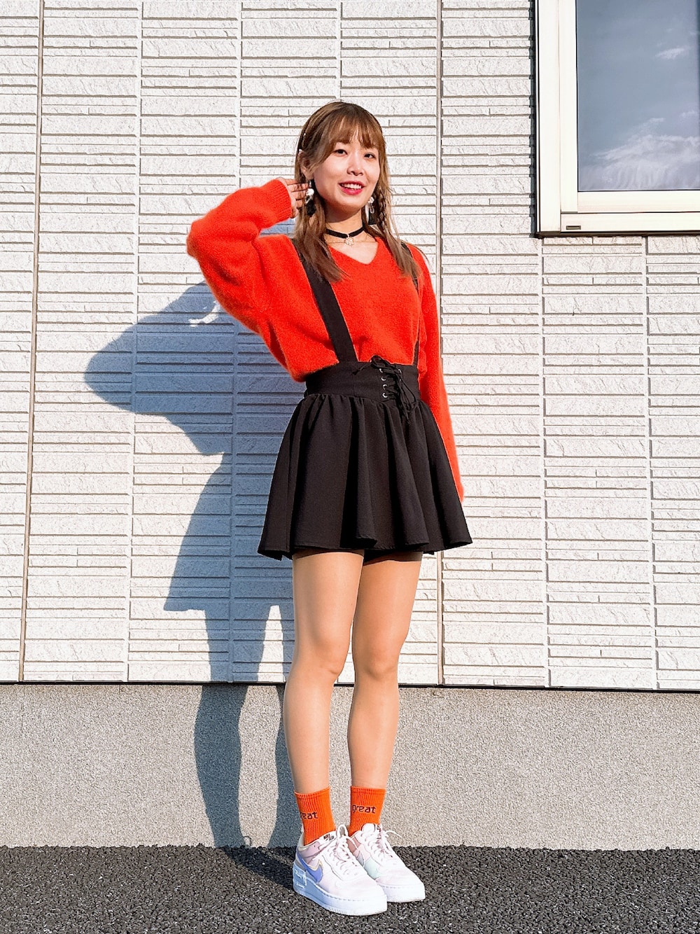 「WEARハロウィン2022、秋服、秋コーデ、ハロウィン」｜「UNITED ARROWSのアイテム（ニット/セーター、オレンジ系）」を使った、ぺいさん（レディース・163cm）の秋コーディネートの1枚目の写真