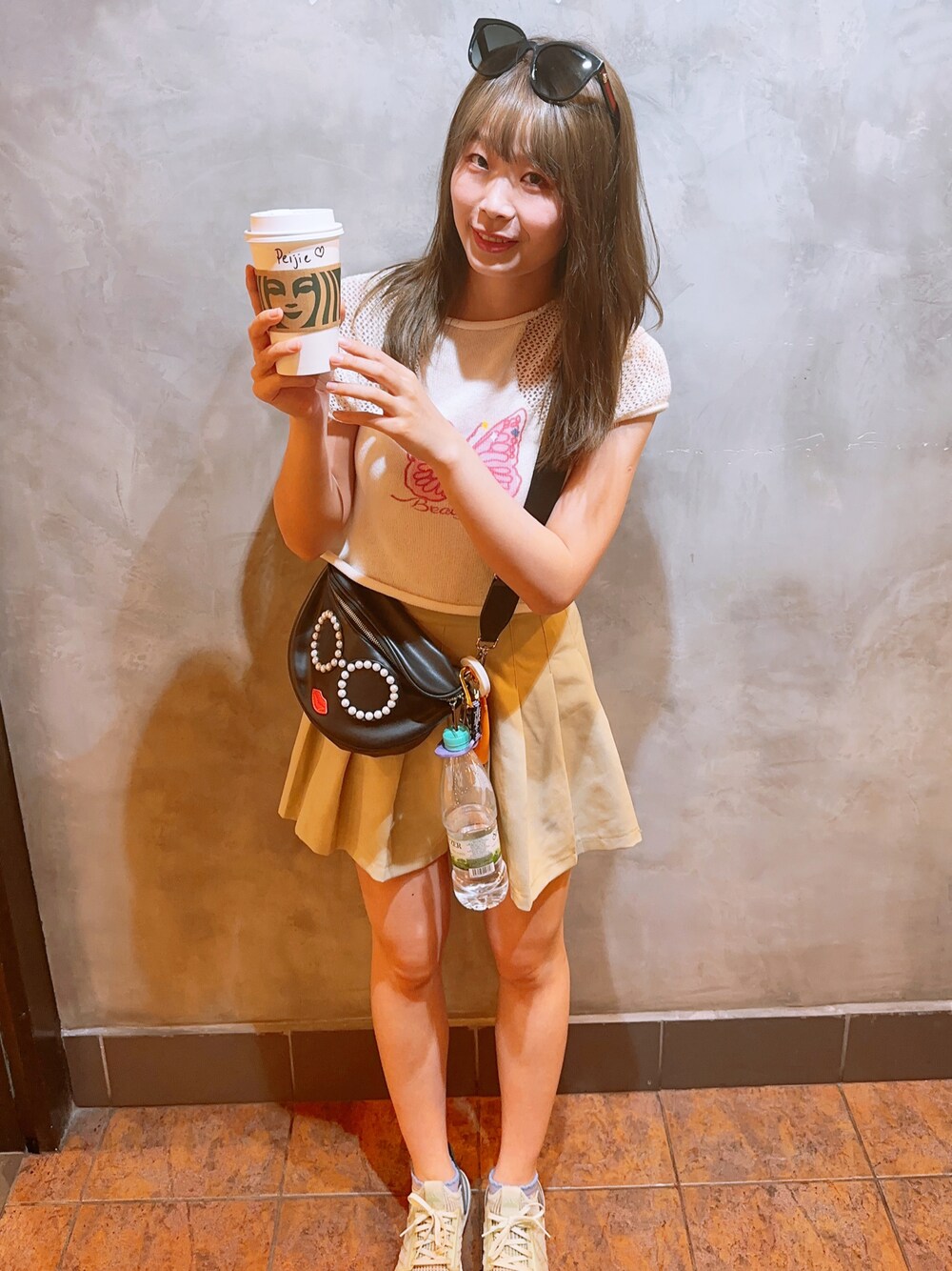「GUCCIのアイテム（サングラス、ブラック系）」を使った、ぺいさん（レディース・163cm）の夏コーディネートの1枚目の写真