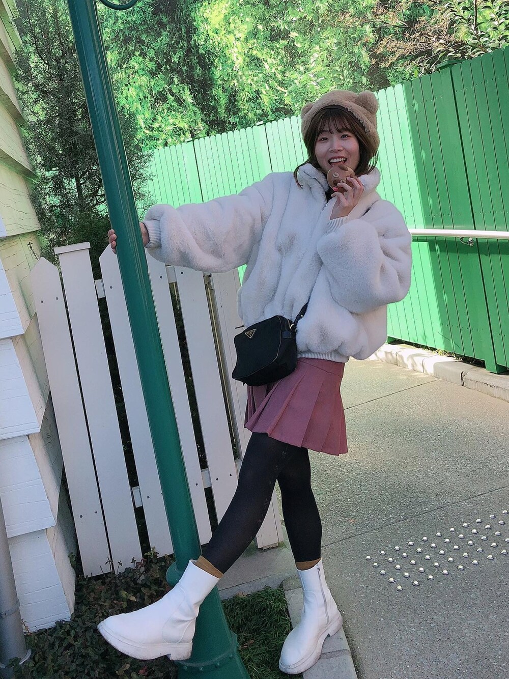 「その他セレクトのアイテム（ハンチング/ベレー帽、ホワイト系）」を使った、ぺいさん（レディース・163cm）の夏コーディネートの1枚目の写真