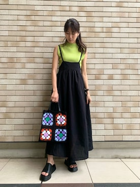 「ノースリーブニット」｜「アイテム（ワンピース/ドレス）」を使った、mさん（レディース・158cm）の春コーディネート