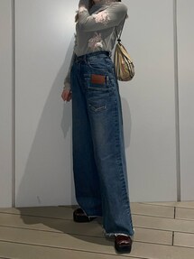 パンツ Ameri OVERLAP FAKE DENIM Ameri（アメリ）の「OVERLAP FAKE DENIM（デニムパンツ）」 - WEAR