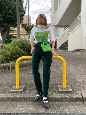 「WC（ダブル シー）のビーズショルダーバッグ（ショルダーバッグ）」を使った、🪡 kana 🦕さん（レディース・161cm）の秋コーディネート