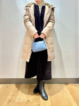 「アーバンリサーチ」｜「アイテム（ダウンジャケット/コート）」を使った、megさん（レディース・153cm）の秋コーディネート