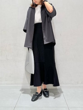 「アイテム（トートバッグ、シルバー系）」を使った、megさん（レディース・153cm）の春コーディネート