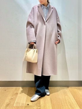 「アーバンリサーチ」｜「アイテム（チェスターコート）」を使った、megさん（レディース・153cm）の秋コーディネート