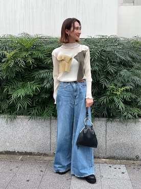 トップス kotohayokozawa LONG SLEEVE TOP HIGH NECK TD WAVE LONG SLEEVE DRESS HIGH NECK TYPE - kotohayokozawa