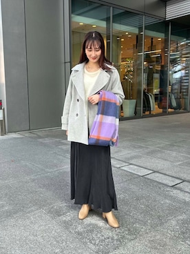 「URBAN RESEARCH（アーバンリサーチ）のアイテム（ストール/ショール）」を使った、momokaさん（レディース・164cm）の冬コーディネート