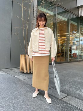 「スクエアトゥ」｜「アイテム（デニムジャケット）」を使った、momokaさん（レディース・164cm）の冬コーディネート
