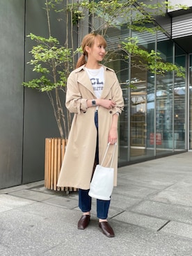 「URBAN RESEARCH（アーバンリサーチ）のアイテム（トレンチコート）」を使った、momokaさん（レディース・164cm）の秋コーディネート