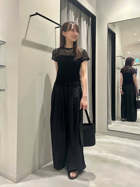 「アイテム（かごバッグ）」を使った、momokaさん（レディース・164cm）の夏コーディネート