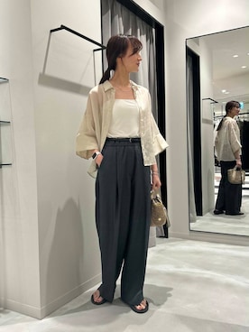 「アイテム（バッグ、ゴールド系）」を使った、momokaさん（レディース・164cm）の夏コーディネート