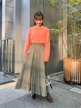 「marco masi（マルコマージ）のMARCO MASI　ZEBRA MINIBAG（ショルダーバッグ）」を使った、momokaさん（レディース・164cm）の冬コーディネート