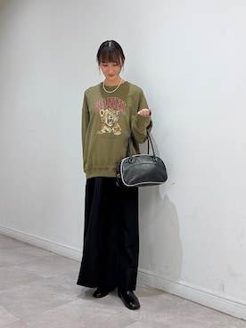 「VINTAGE（ヴィンテージ）のアイテム（バッグ、ブラック系）」を使った、momokaさん（レディース・164cm）の秋コーディネート