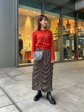 「冬の差し色コーデ」｜momokaさん（レディース・164cm）の冬コーディネート