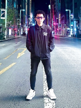 「アイテム（ナイロンジャケット）」を使った、Takuya Ioriさん（メンズ・165cm）の冬コーディネート